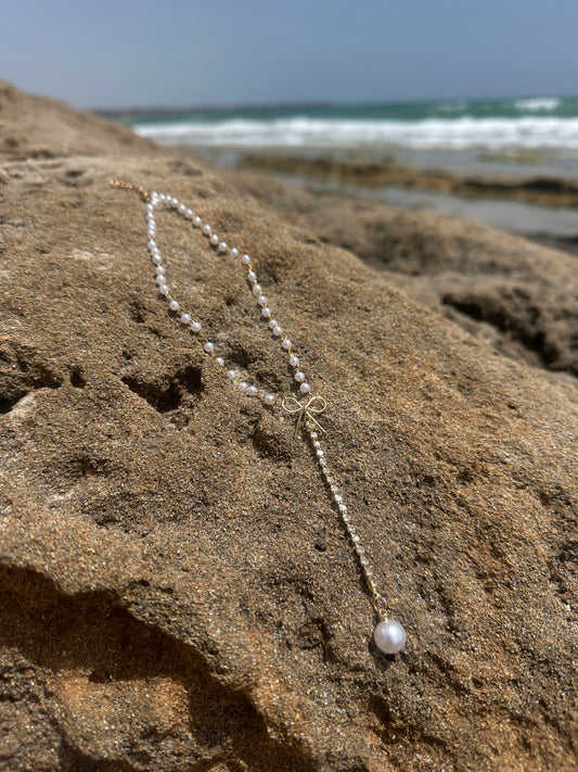 The Pearl Within Bow Necklace